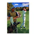 Vintage Golfer and Caddie vintage golf poster, retro golf wall art