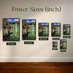 Vintage Golfer and Caddie Vintage Golf Poster | Retro Golf Wall Art Decor