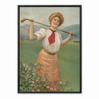 Classic Edwardian Female Golfer retro golf art print
