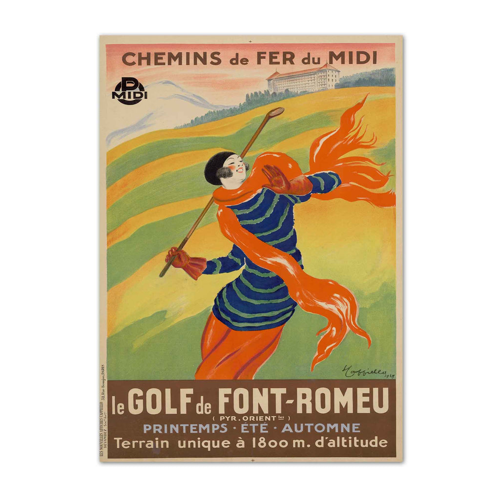 Leonetto Cappiello Art Deco Woman Golfer vintage golf poster, retro golf wall art
