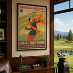 Leonetto Cappiello Art Deco Woman Golfer Vintage Golf Poster | Retro Golf Wall Art Decor
