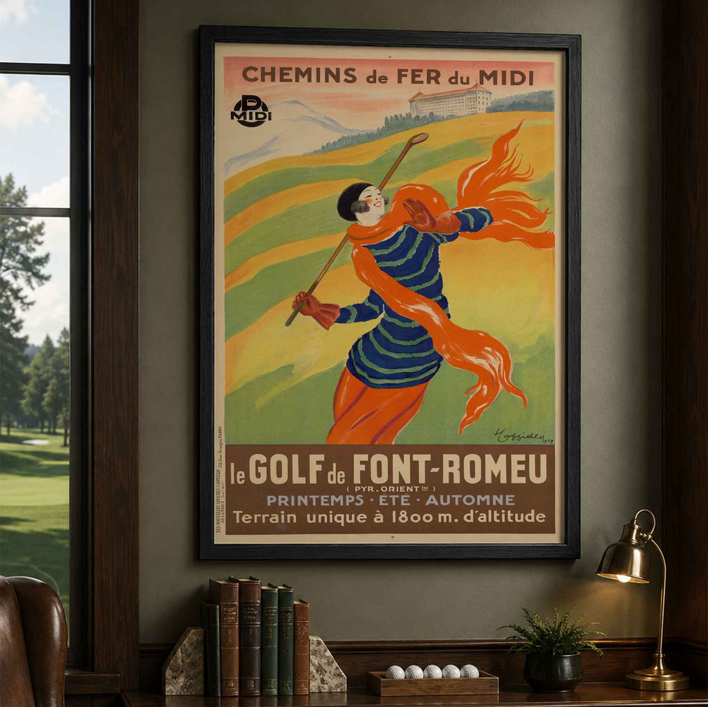 Leonetto Cappiello Art Deco Woman Golfer Vintage Golf Poster | Retro Golf Wall Art Decor