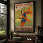 Leonetto Cappiello Art Deco Woman Golfer Vintage Golf Poster | Retro Golf Wall Art Decor