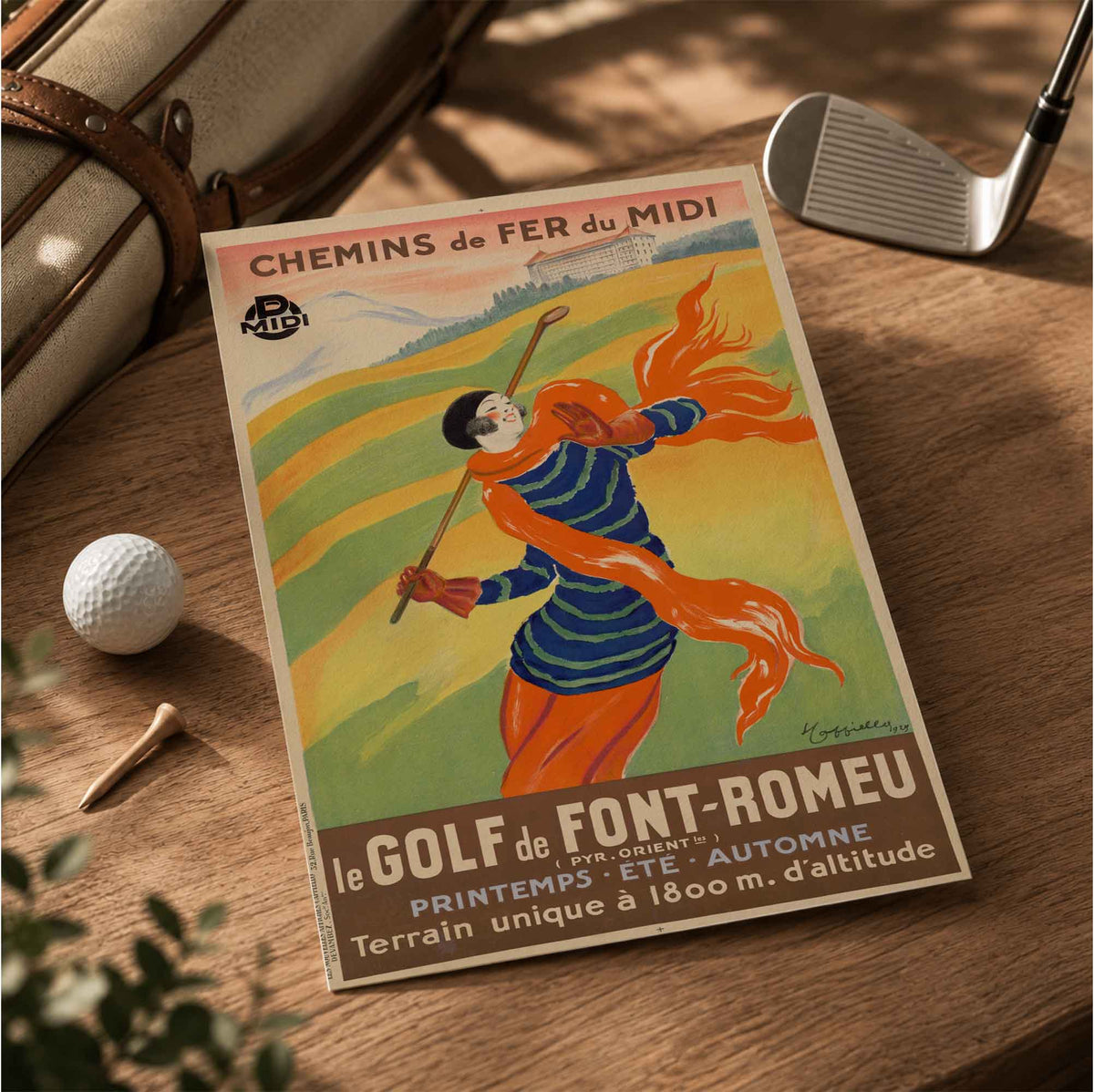 Leonetto Cappiello Art Deco Woman Golfer Vintage Golf Poster | Retro Golf Wall Art Decor