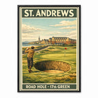 Vintage St Andrews Golf retro golf art print