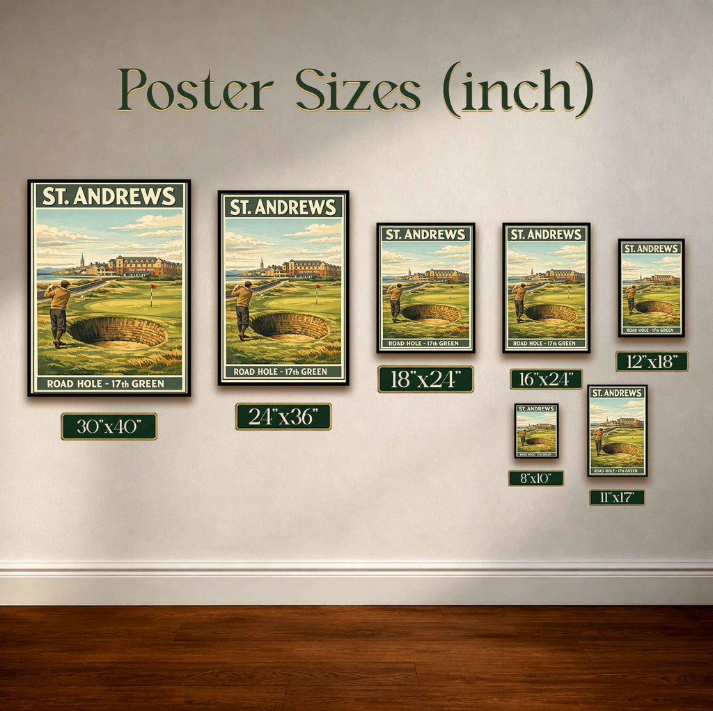 Vintage St Andrews Golf Vintage Golf Poster | Retro Golf Wall Art Decor