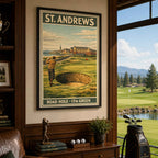 Vintage St Andrews Golf Vintage Golf Poster | Retro Golf Wall Art Decor