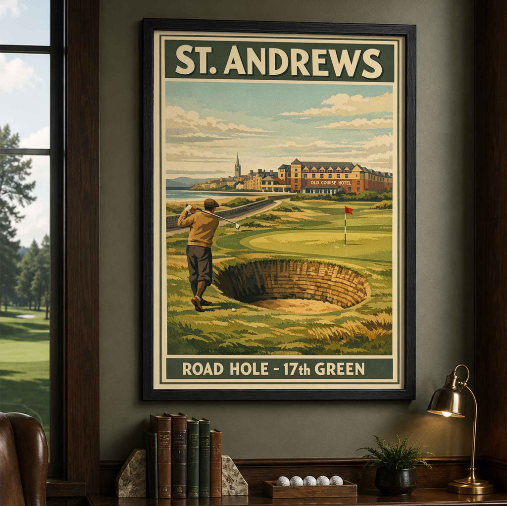 Vintage St Andrews Golf Vintage Golf Poster | Retro Golf Wall Art Decor