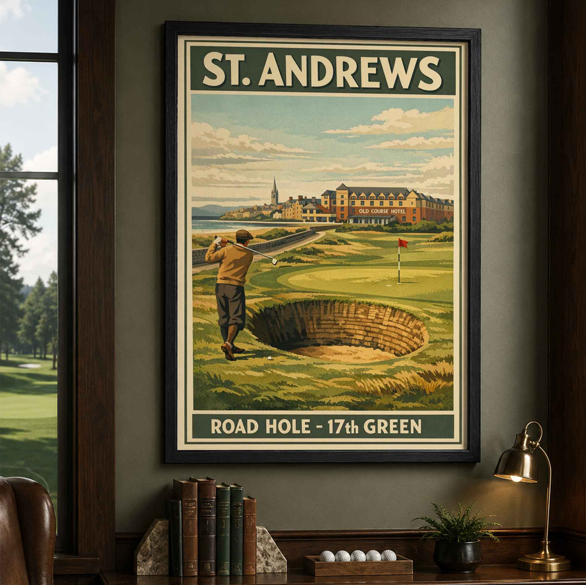 Vintage St Andrews Golf Vintage Golf Poster | Retro Golf Wall Art Decor