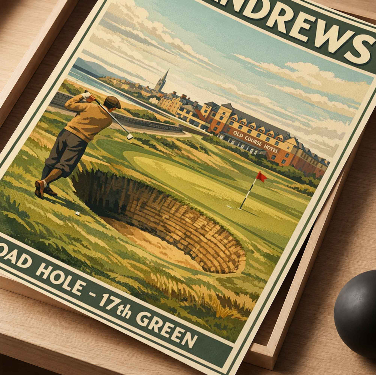 Vintage St Andrews Golf Vintage Golf Poster | Retro Golf Wall Art Decor