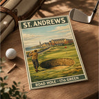 Vintage St Andrews Golf Vintage Golf Poster | Retro Golf Wall Art Decor