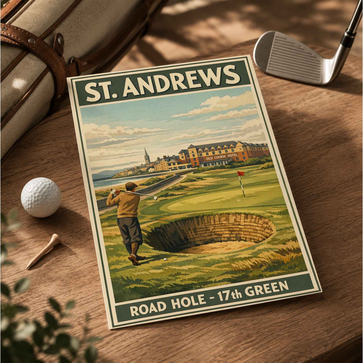 Vintage St Andrews Golf Vintage Golf Poster | Retro Golf Wall Art Decor