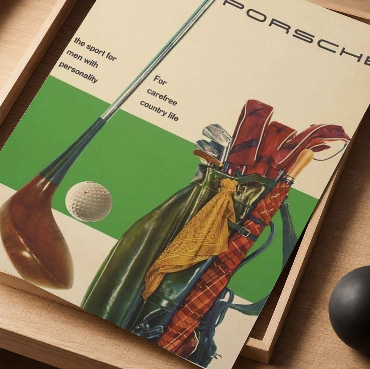 Old Money Style Porsche Country Club Vintage Golf Poster | Retro Golf Wall Art Decor