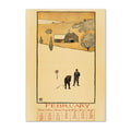 Vintage Edward Penfield February Golf Calendar vintage golf poster, retro golf wall art