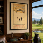 Vintage Edward Penfield February Golf Calendar Vintage Golf Poster | Retro Golf Wall Art Decor