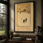 Vintage Edward Penfield February Golf Calendar Vintage Golf Poster | Retro Golf Wall Art Decor