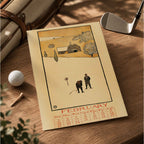 Vintage Edward Penfield February Golf Calendar Vintage Golf Poster | Retro Golf Wall Art Decor