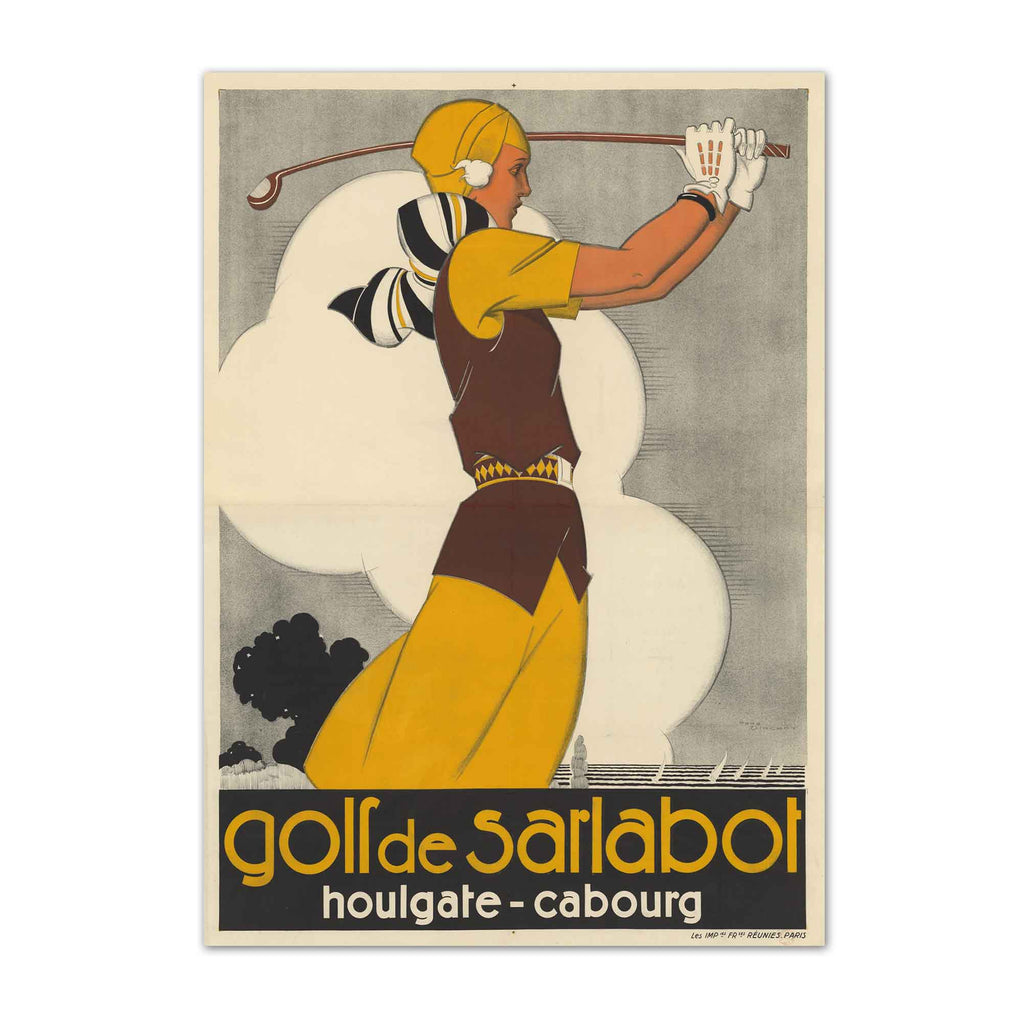 Vintage Golf de Sarlabot vintage golf poster, retro golf wall art