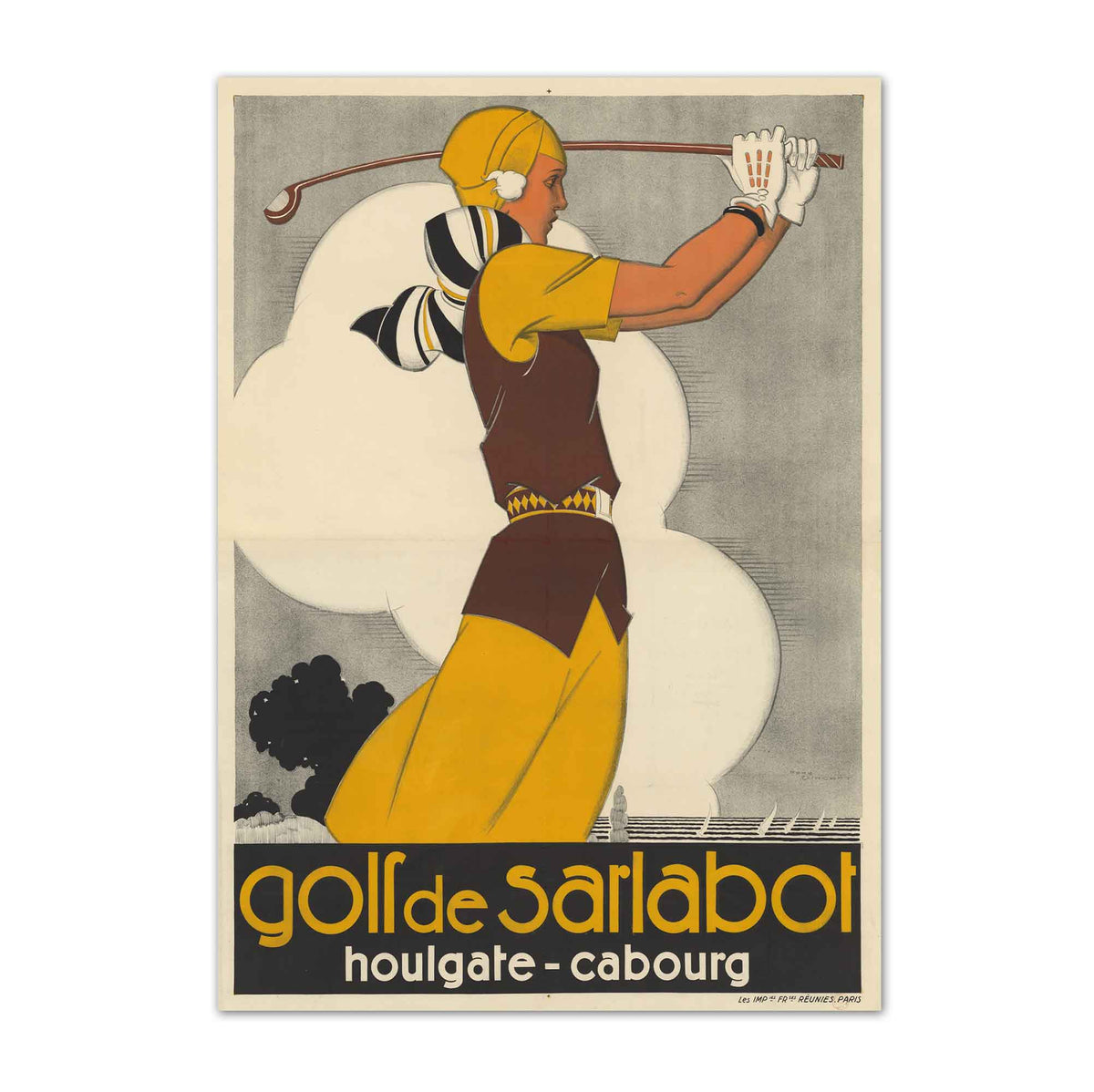 Vintage Golf de Sarlabot vintage golf poster, retro golf wall art