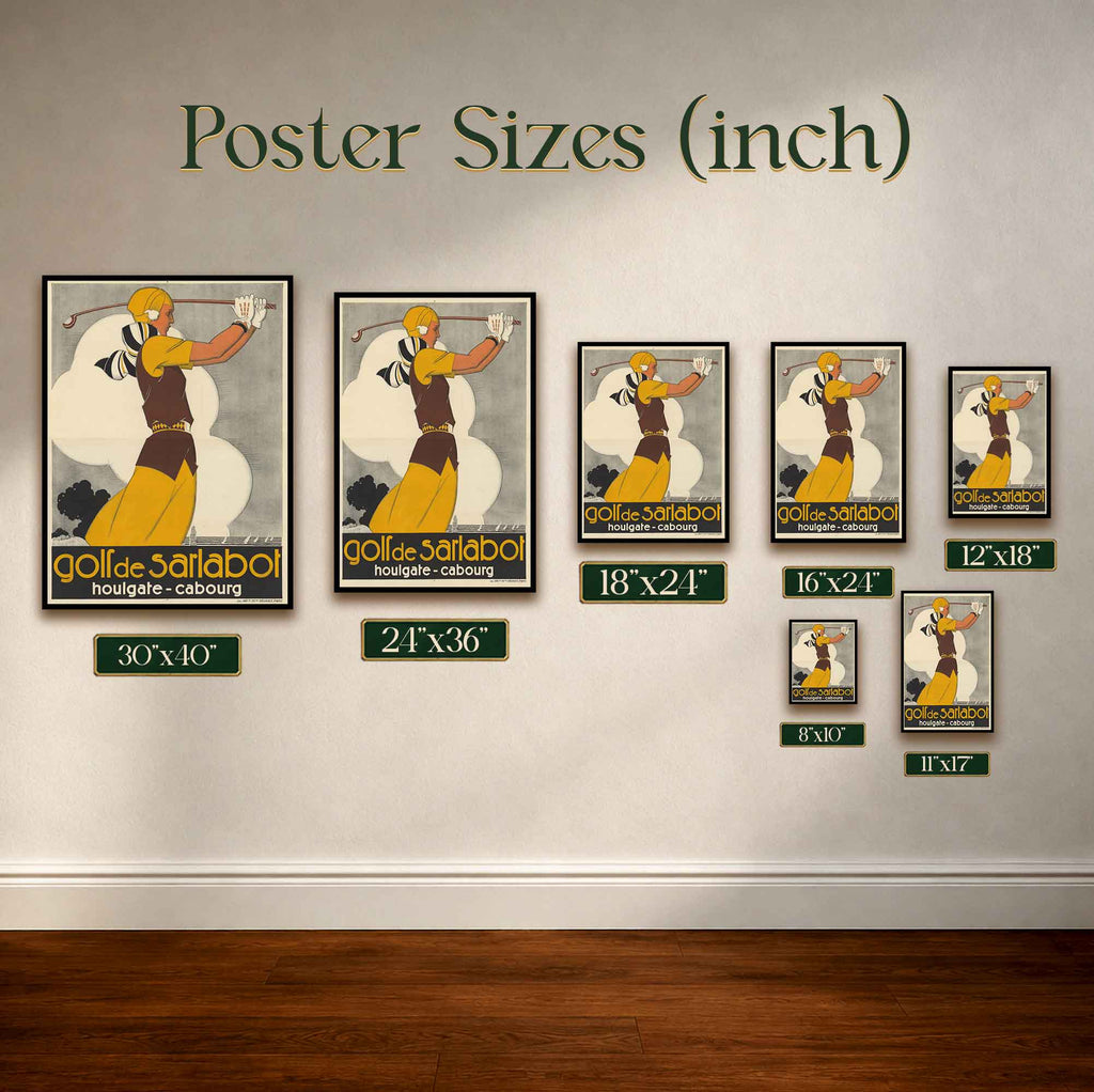 Vintage Golf de Sarlabot Vintage Golf Poster | Retro Golf Wall Art Decor