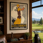 Vintage Golf de Sarlabot Vintage Golf Poster | Retro Golf Wall Art Decor