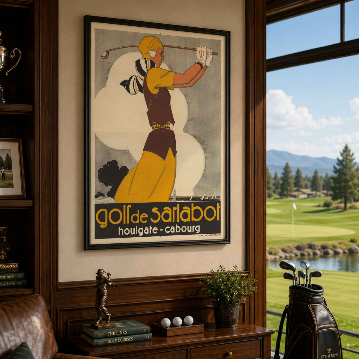 Vintage Golf de Sarlabot Vintage Golf Poster | Retro Golf Wall Art Decor