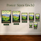 Vintage Golf Lausanne Switzerland Vintage Golf Poster | Retro Golf Wall Art Decor