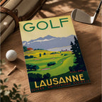 Vintage Golf Lausanne Switzerland Vintage Golf Poster | Retro Golf Wall Art Decor