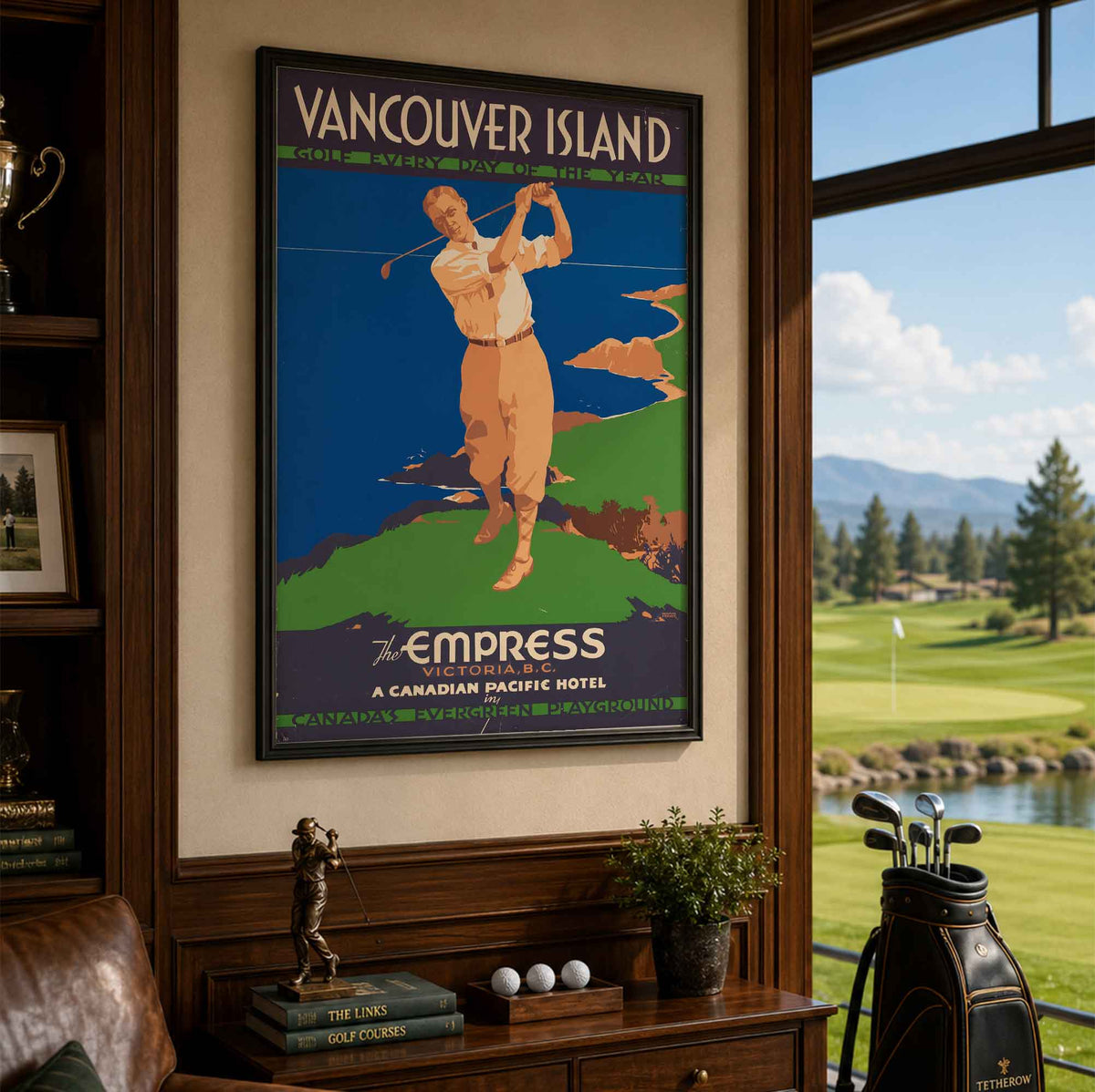 Vintage Vancouver Island Golf Every Day Vintage Golf Poster | Retro Golf Wall Art Decor
