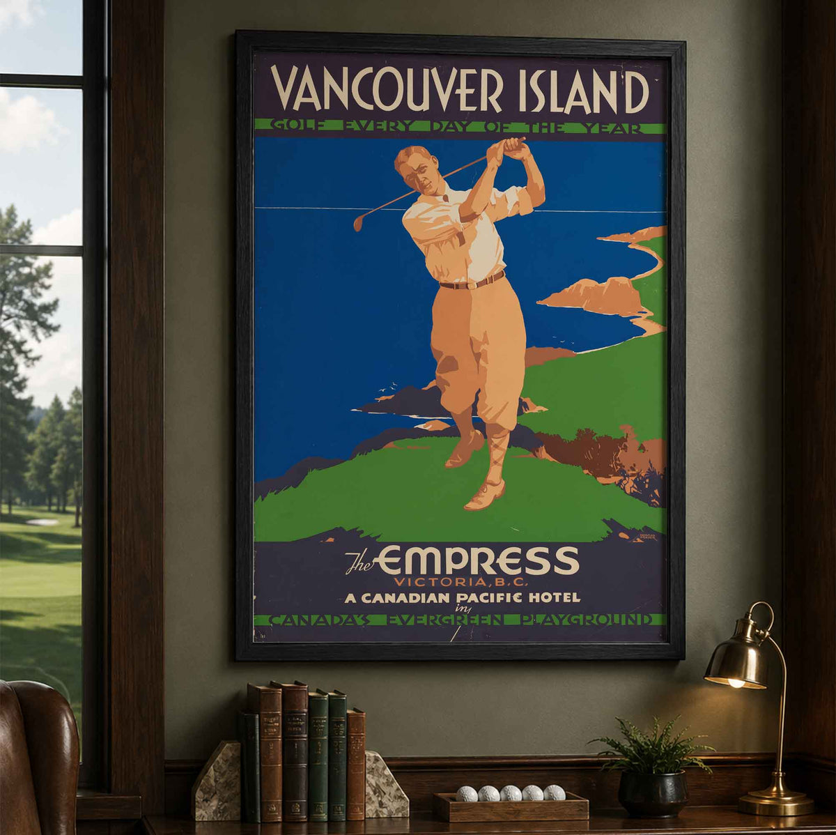 Vintage Vancouver Island Golf Every Day Vintage Golf Poster | Retro Golf Wall Art Decor
