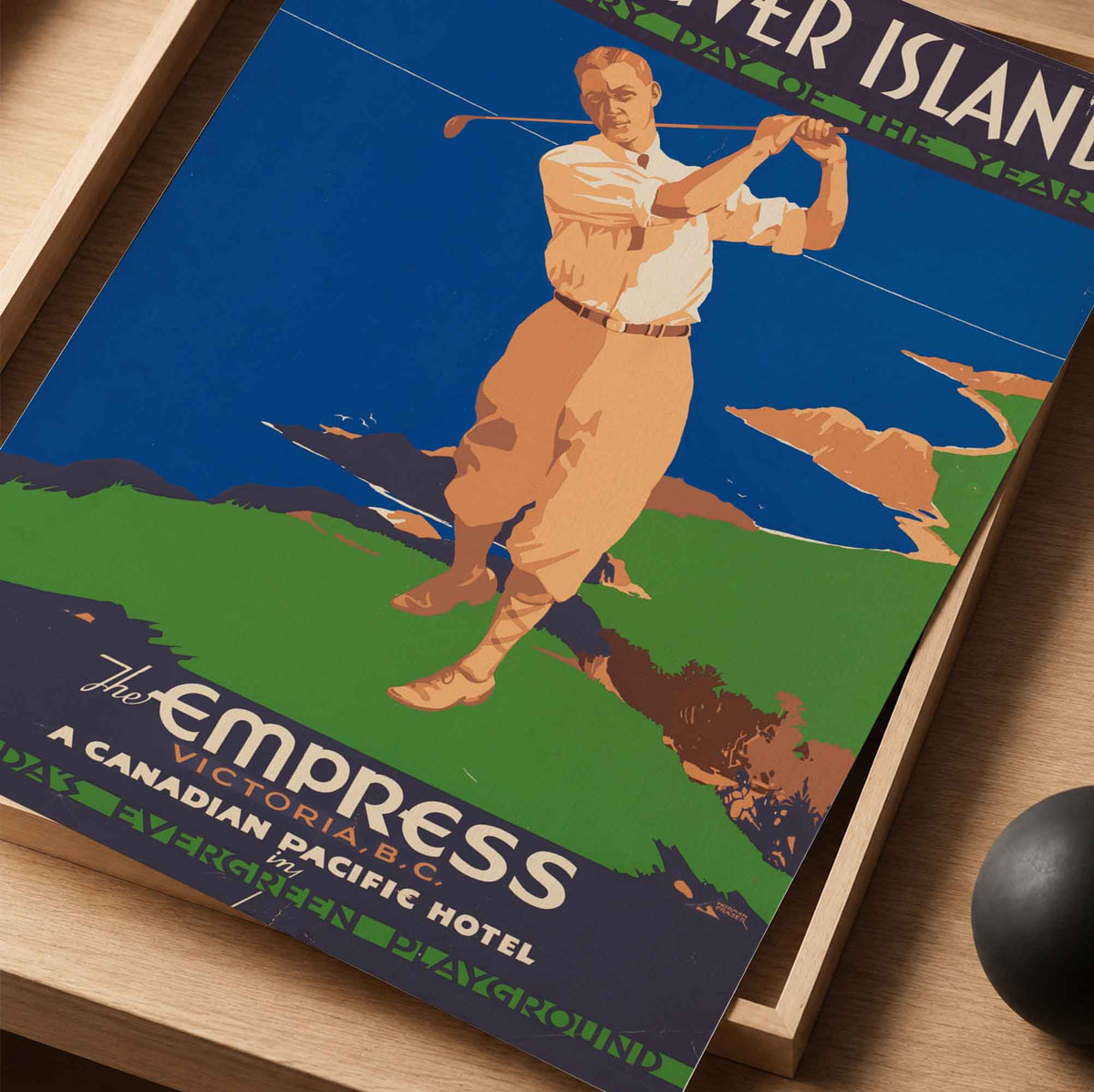 Vintage Vancouver Island Golf Every Day Vintage Golf Poster | Retro Golf Wall Art Decor