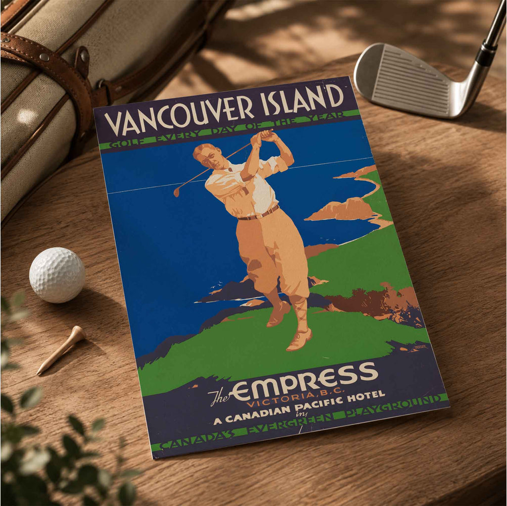 Vintage Vancouver Island Golf Every Day Vintage Golf Poster | Retro Golf Wall Art Decor