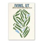 ivins,ut golf course map print poster, Utah USA golf wall art