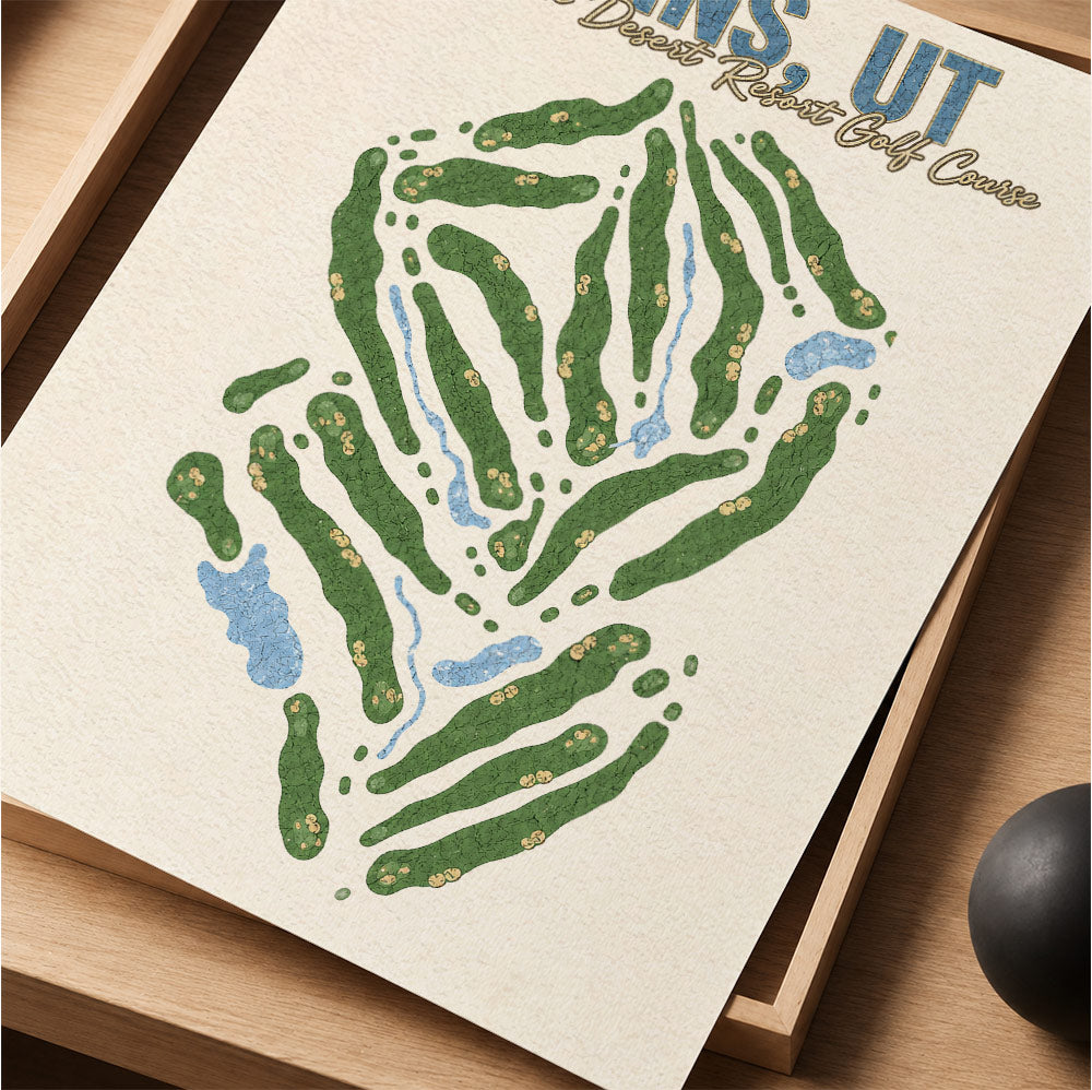 ivins,ut Golf Course Map Print Poster | Utah USA Golf Wall Art