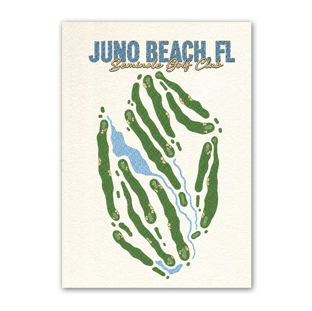 juno beach golf course map print poster, Normandie France golf wall art