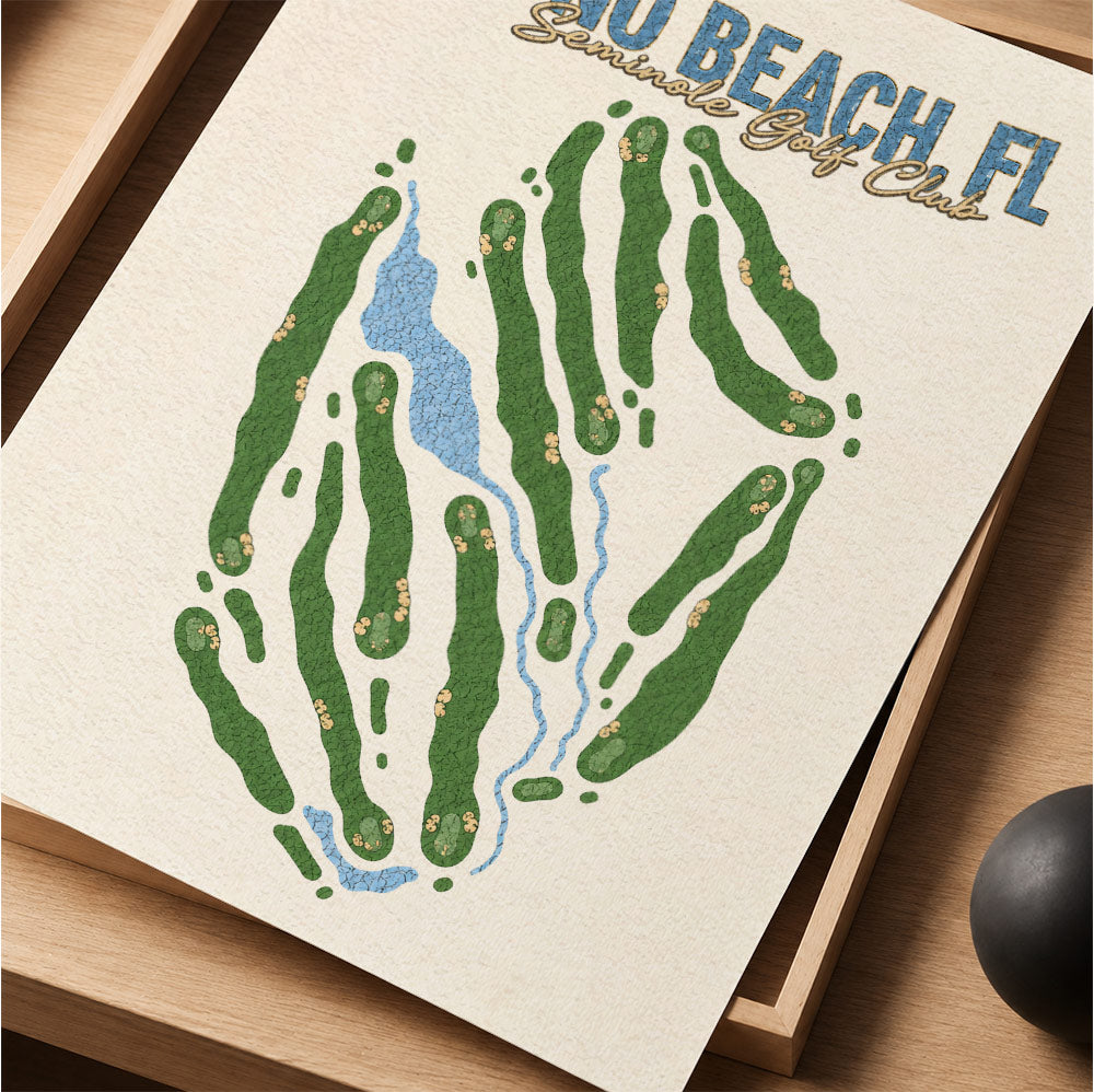 juno beach Golf Course Map Print Poster | Normandie France Golf Wall Art