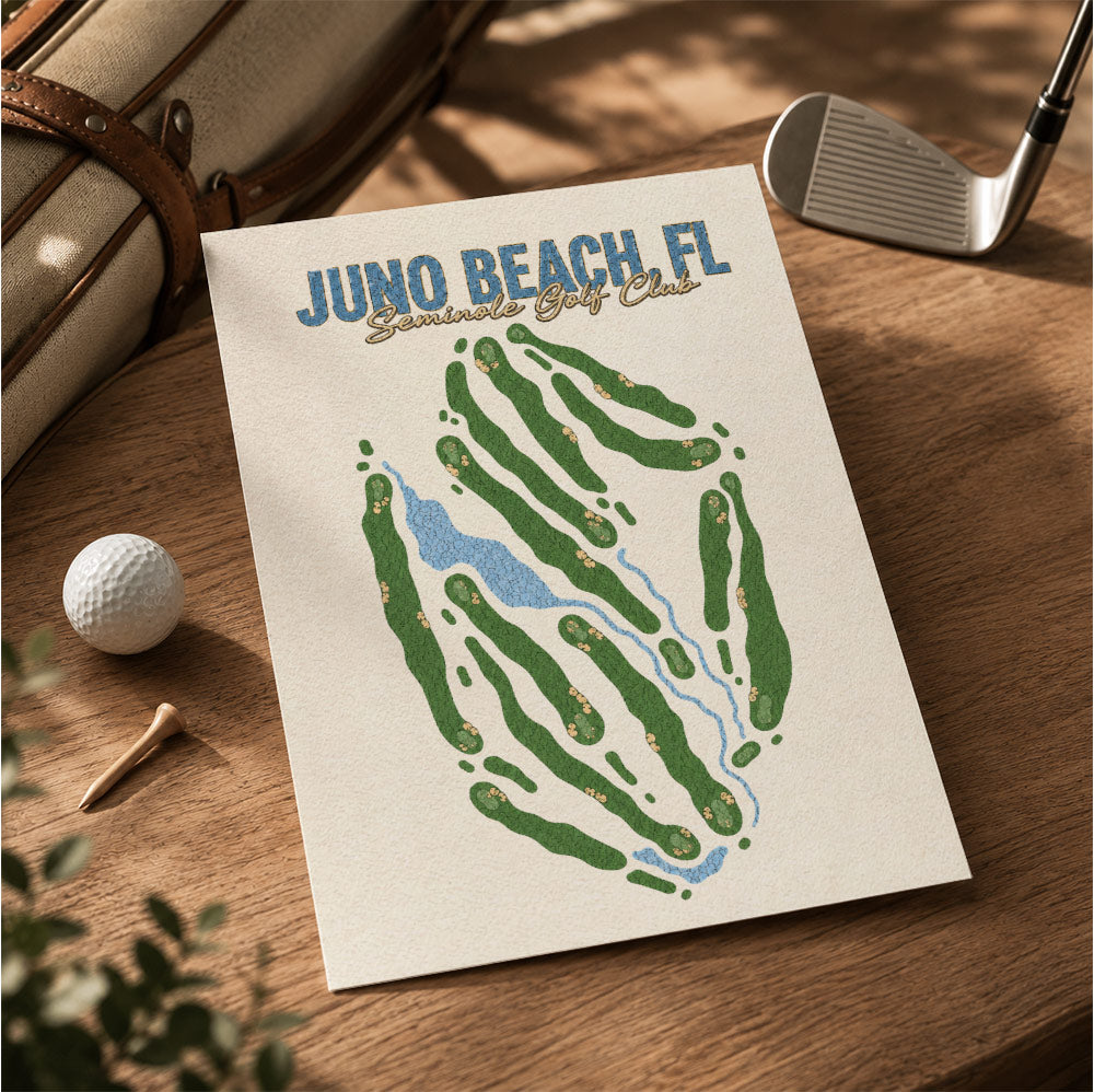juno beach Golf Course Map Print Poster | Normandie France Golf Wall Art