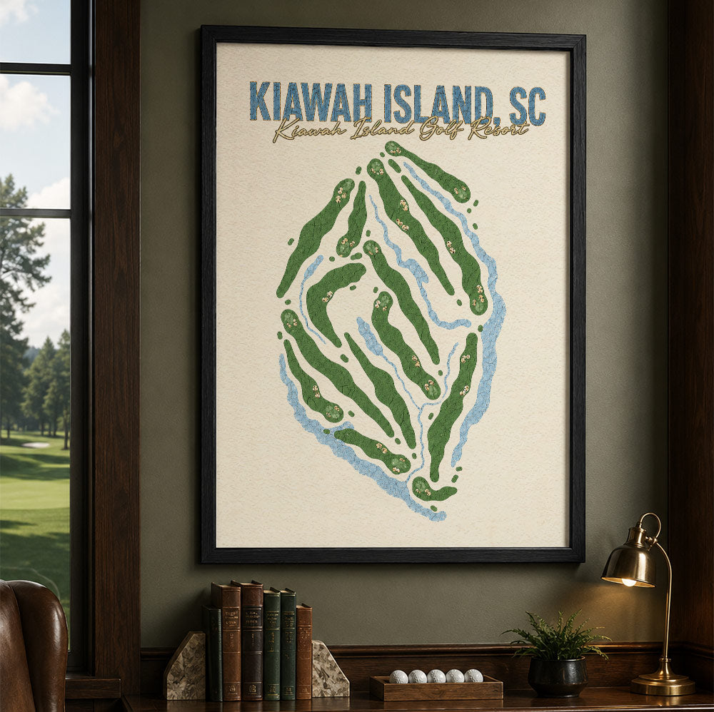 kiawah island Golf Course Map Print Poster | South Carolina USA Golf Wall Art