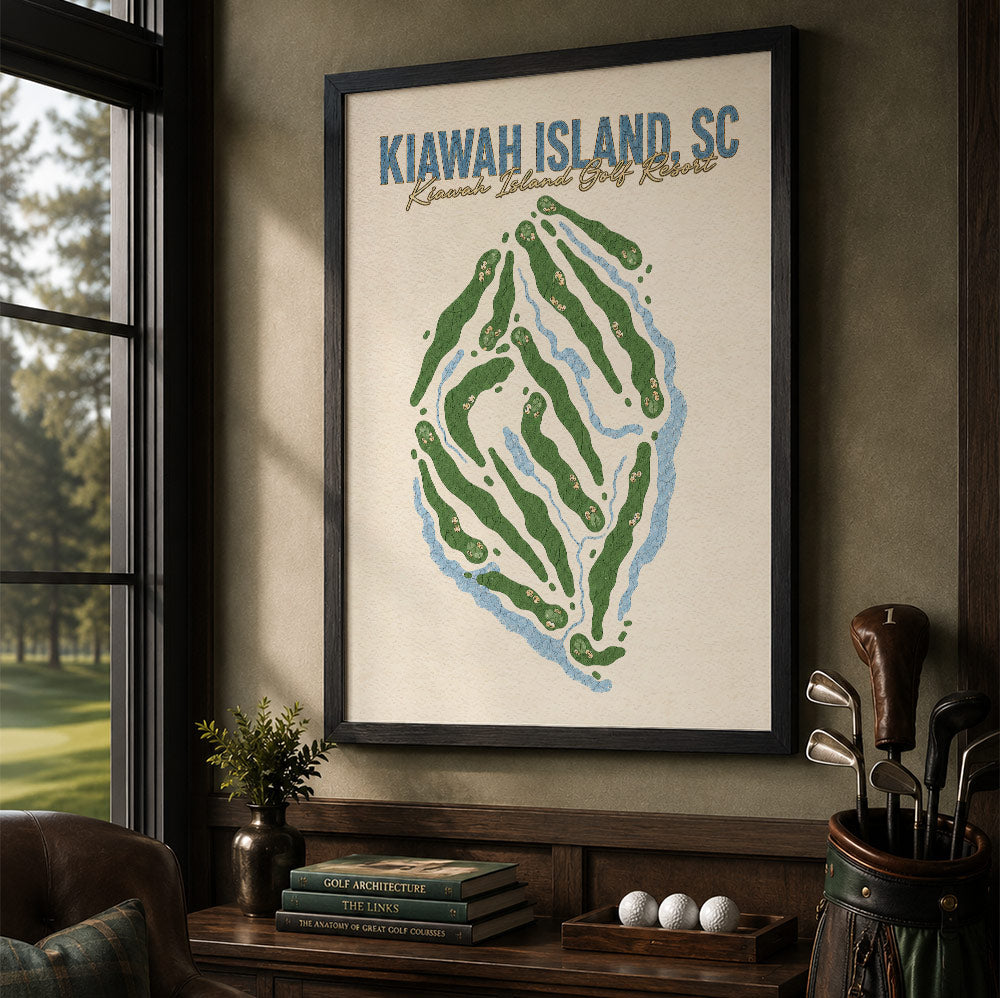 kiawah island Golf Course Map Print Poster | South Carolina USA Golf Wall Art