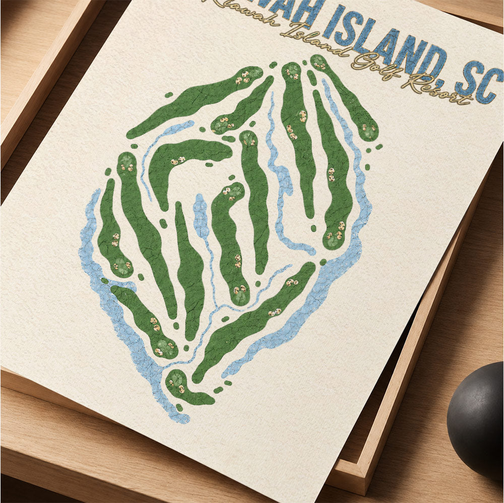 kiawah island Golf Course Map Print Poster | South Carolina USA Golf Wall Art