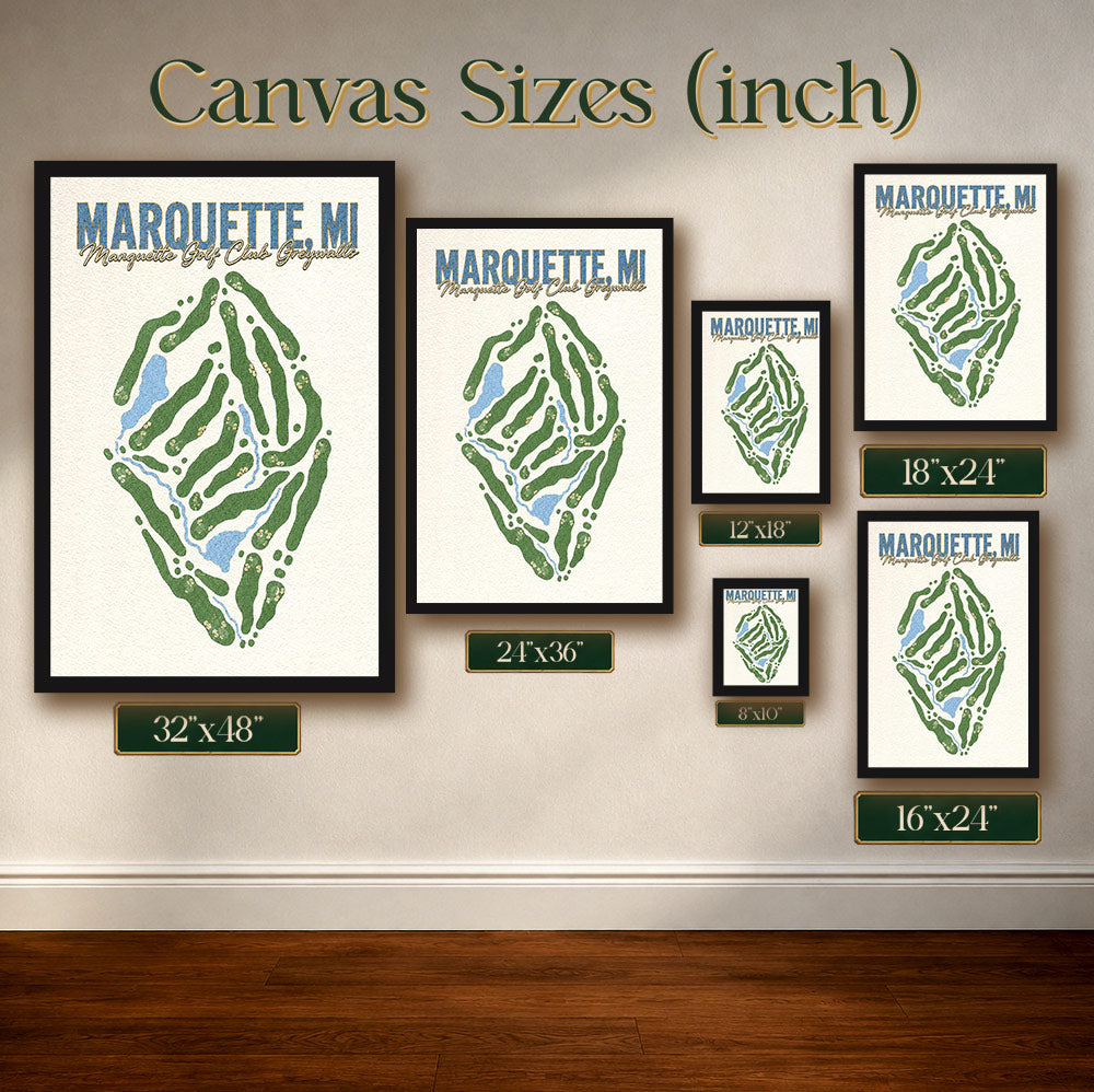 marquette Golf Course Map Print Poster | Illinois USA Golf Wall Art