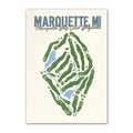 marquette golf course map print poster, Illinois USA golf wall art