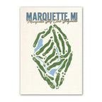 marquette golf course map print poster, Illinois USA golf wall art