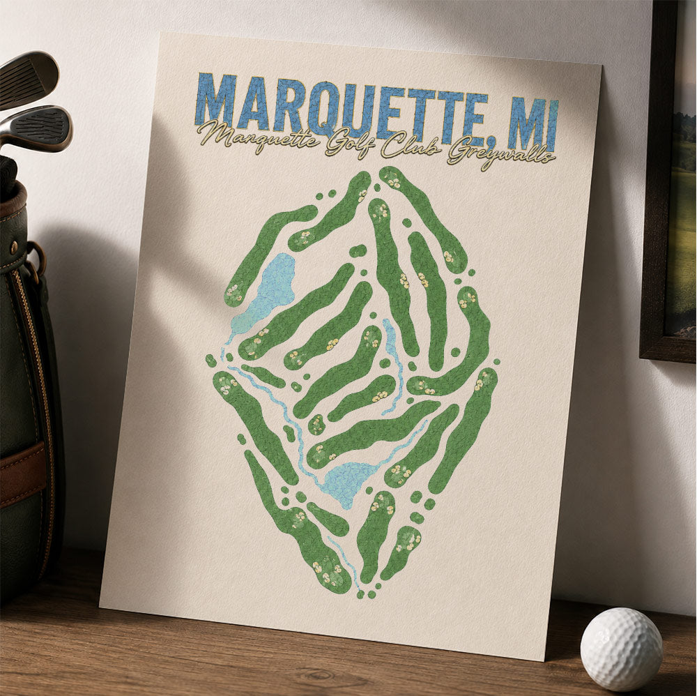 marquette Golf Course Map Print Poster | Illinois USA Golf Wall Art