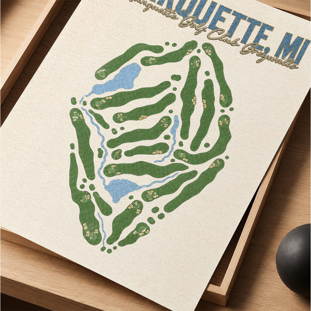 marquette Golf Course Map Print Poster | Illinois USA Golf Wall Art
