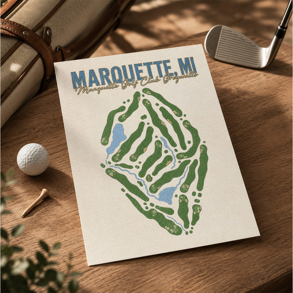 marquette Golf Course Map Print Poster | Illinois USA Golf Wall Art