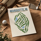 marquette Golf Course Map Print Poster | Illinois USA Golf Wall Art