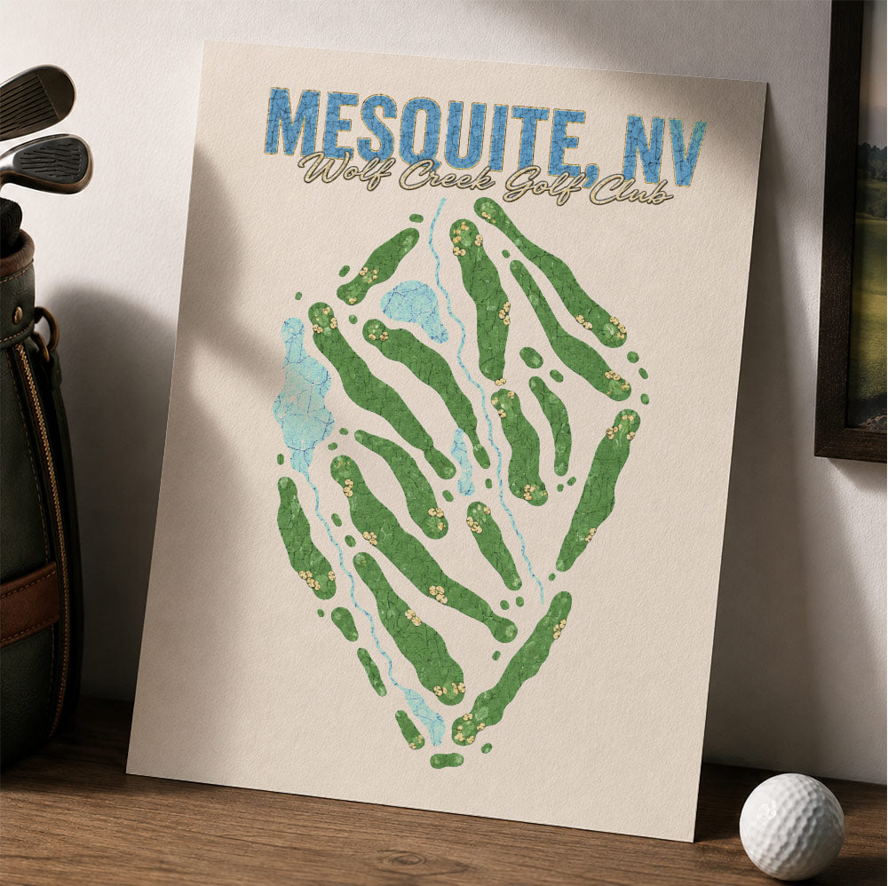 mesquite Golf Course Map Print Poster | Texas USA Golf Wall Art