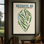 mesquite Golf Course Map Print Poster | Texas USA Golf Wall Art
