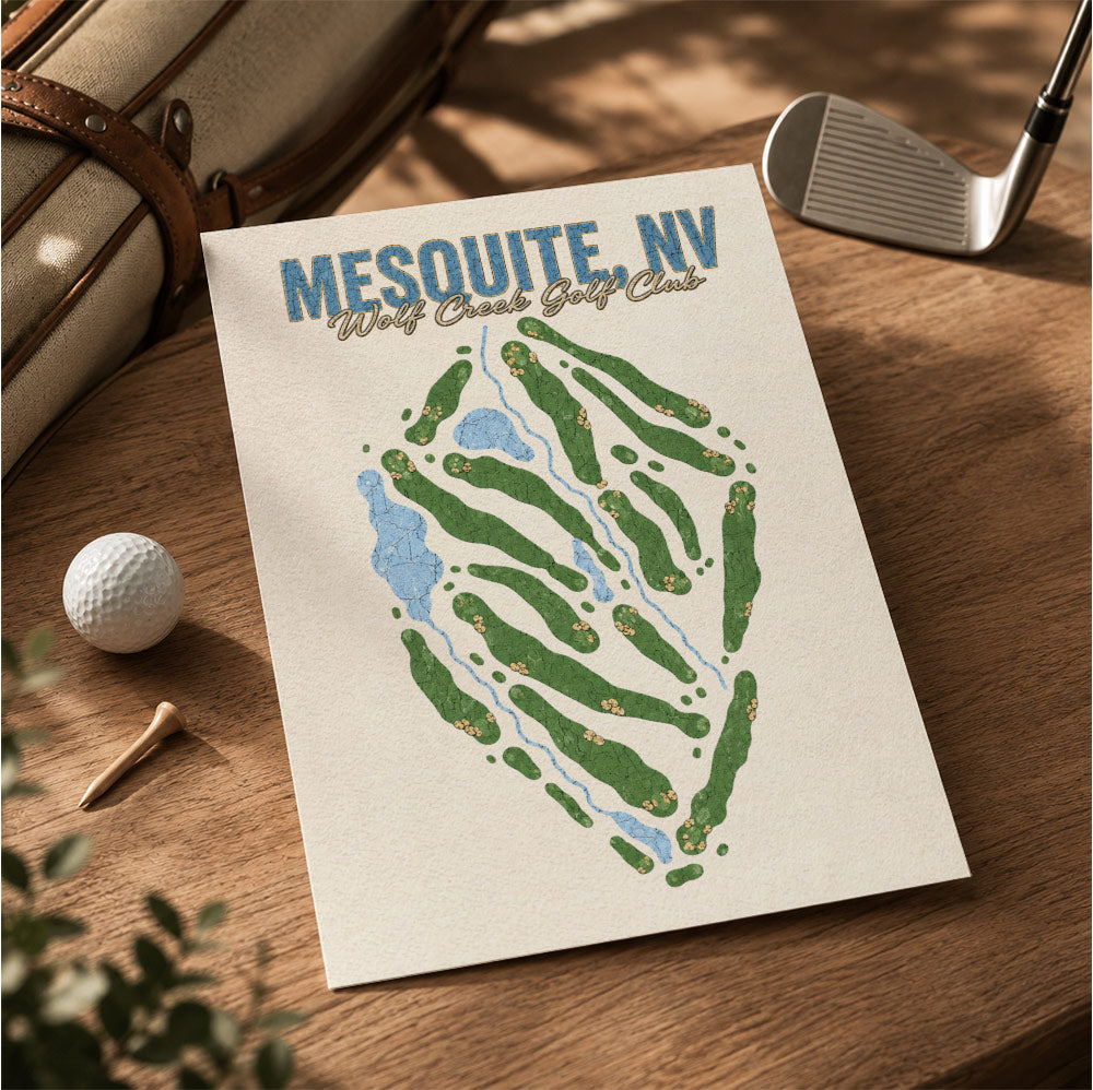mesquite Golf Course Map Print Poster | Texas USA Golf Wall Art